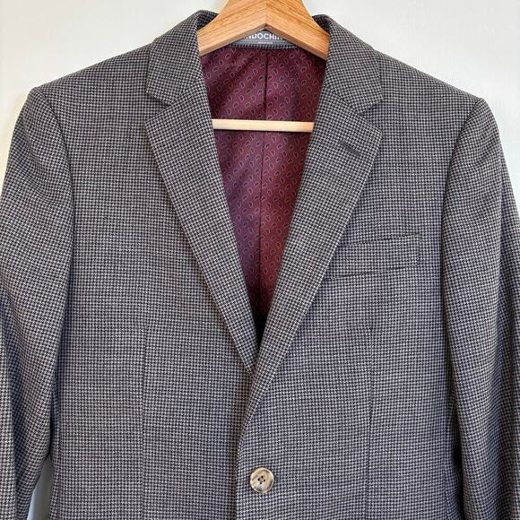 Indochino Mens Slim Houndstooth Wool Blazer Jacket Size 34 Career Formal - Picture 3 of 12